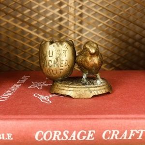Vintage Brass Bird Toothpick Holder